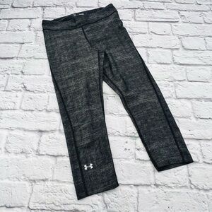 Under Armour Compression Heat Gear Crop Leggings Medium Grey Yoga Athletic